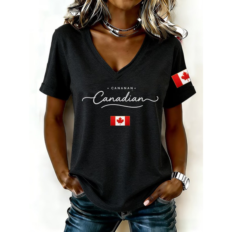 Summer Clothing Women Canada - Damen-T-Shirts mit Aufdruck der kanadischen Nationalflagge,