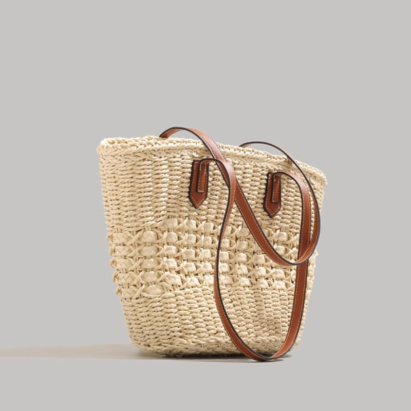 Beach Bag Straw - Extra große faltbare Strohtasche für Sommerreisen,
