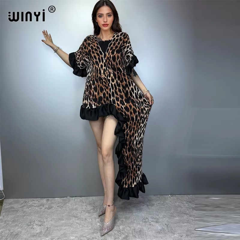 Summer Clothing H&M - WINYI Damen Plissiertes Maxi-Partykleid Unregelmäßiges Knitter-Design