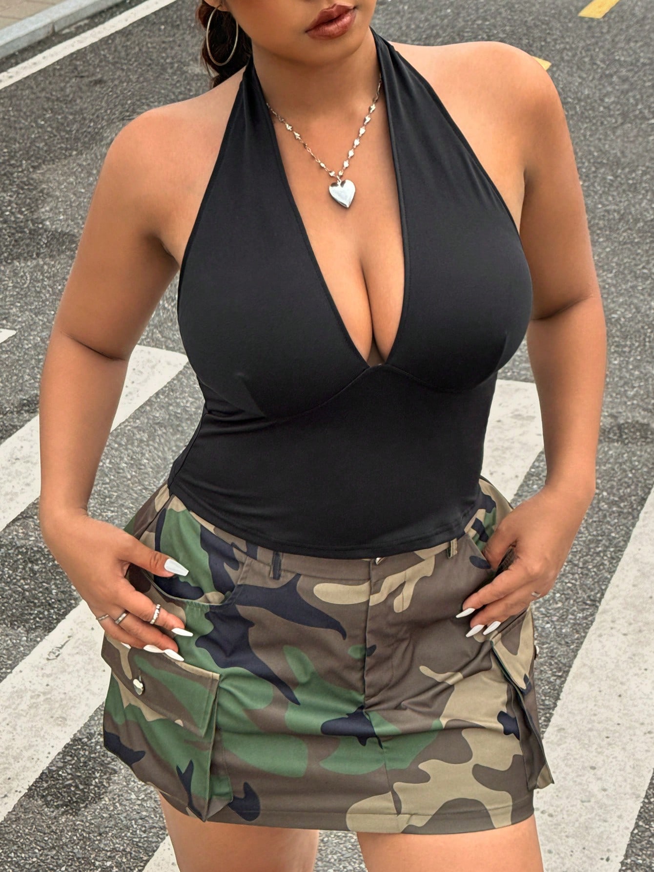 Summer Clothing Plus - Neue Mode Einfarbiges Plus-Size Damen-Top, Sexy