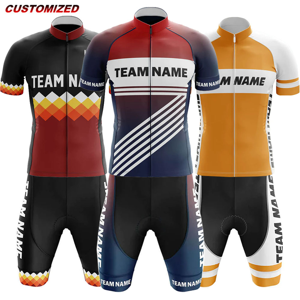 Summer Clothing Name - Personalisierter Teamname (4)Herren Kurzarm-Radtrikot-Sets Maillot Ropa