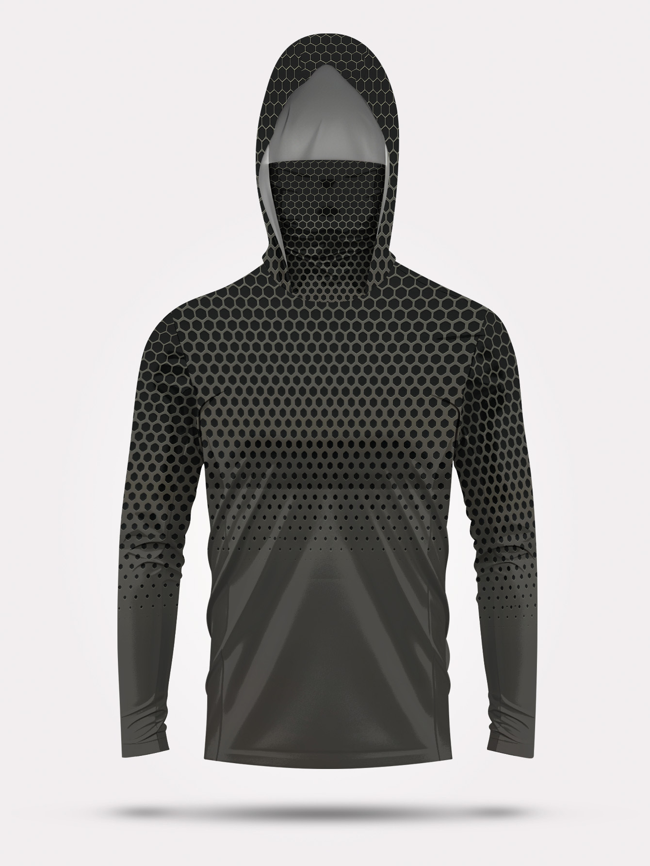 Summer Knit Clothing - Herren Angelhemd mit Kapuze, Langarm, Angelbekleidung,