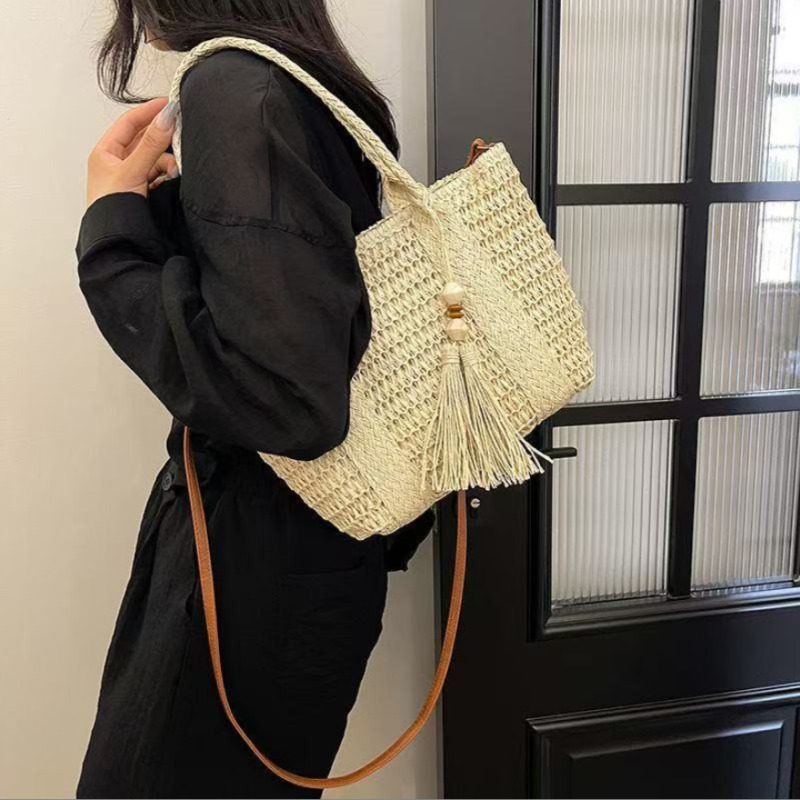 Beach Bag Straw - Neue Damen-Strohtasche im modernen Stil, große