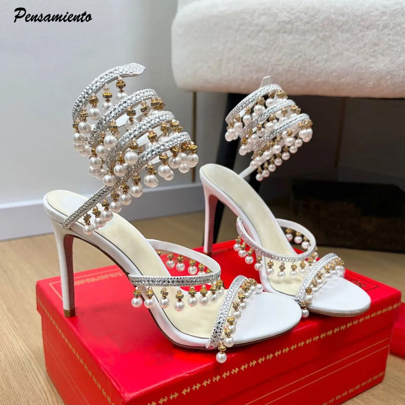 Summer Clothing For Petite Women - Luxuriöse Gladiatorensandalen für Damen mit Strass,