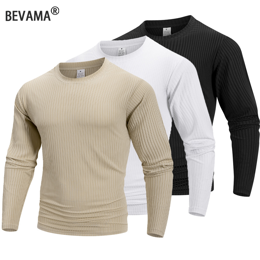 Summer Knit Clothing - Frühling Sommer Herren Rundhals Langarm-Oberteil Fitness