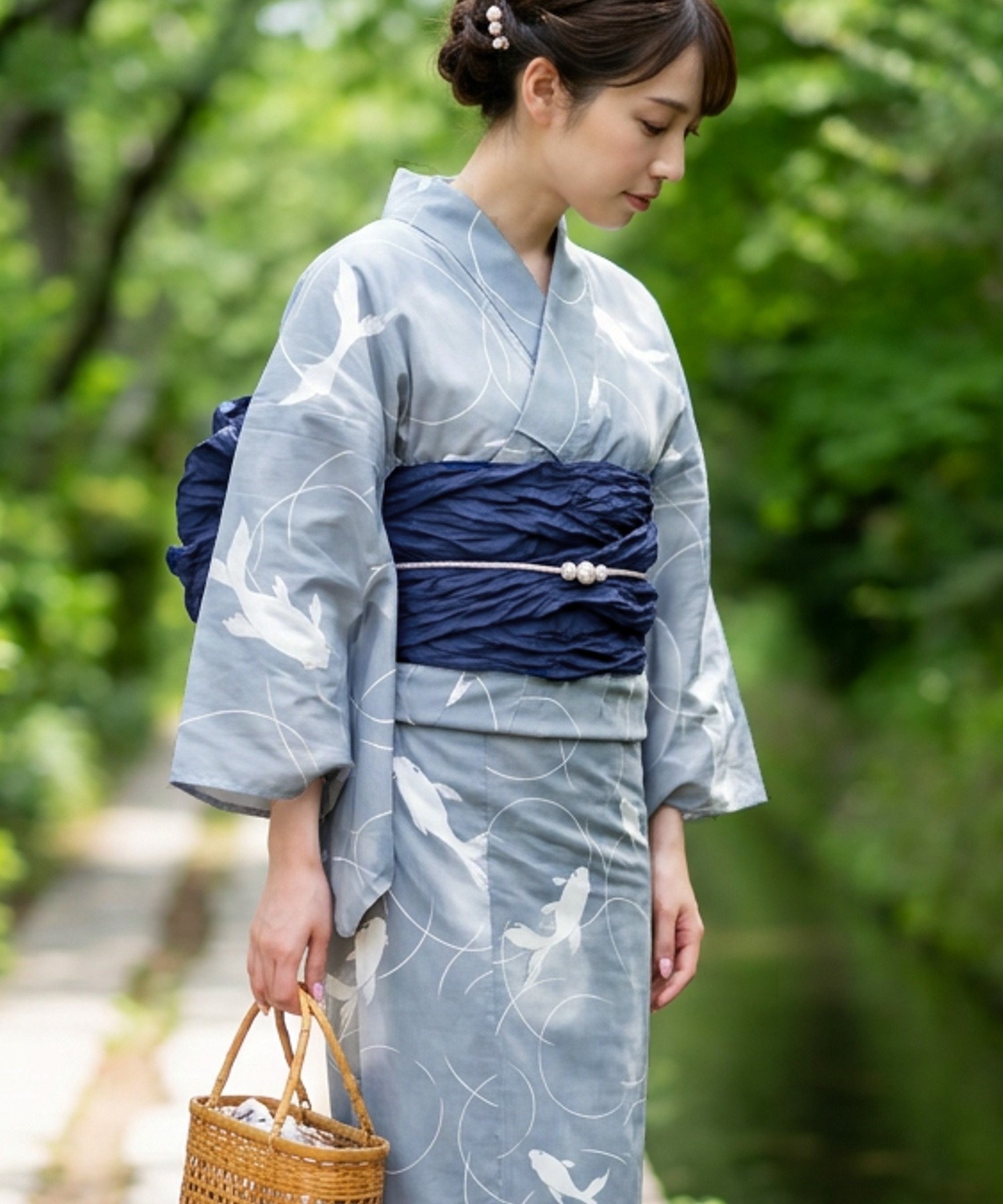 Summer Clothing Girl - Traditioneller Yukata Kimono aus Baumwolle und