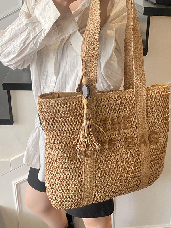 Beach Bag Straw - Sommer Strand Reise Große Kapazität Stroh