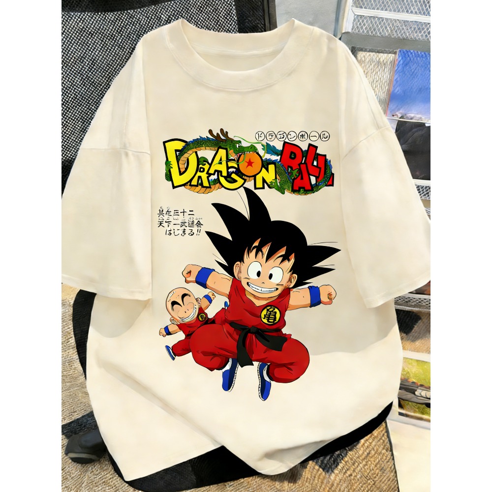 Summer Clothing Styles Men - Übergrößes Dragon Ball Anime-Print T-Shirt für