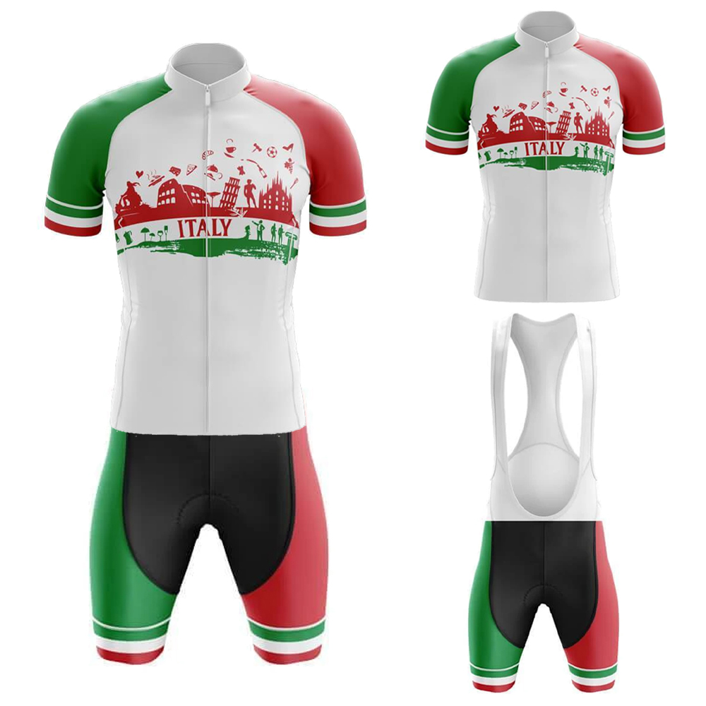 Summer Clothing Italy - Italien Radtrikot-Set für Herren, kurzärmelig, Mountainbike-Bekleidungsset,