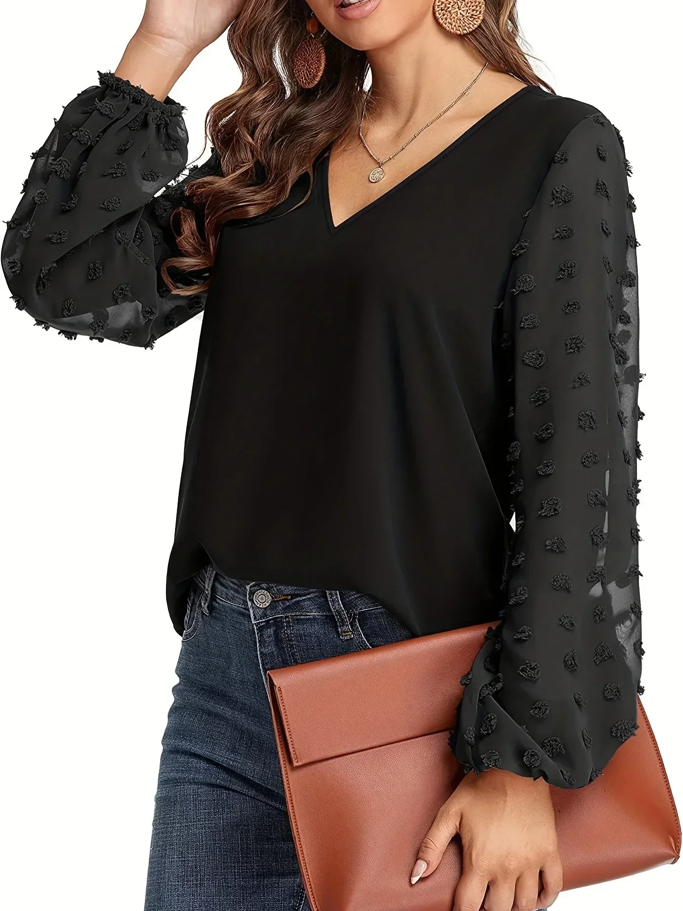 Summer Clothing Juniors - Damen Plus Size 1XL-5XL Swiss Dot