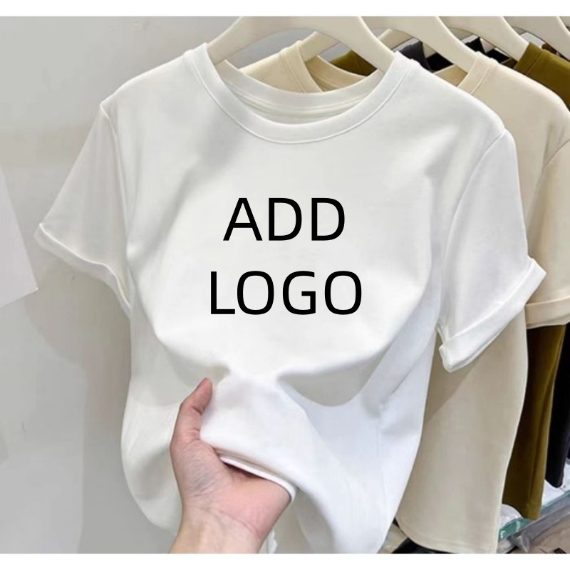 Summer Clothing Juniors - Maßgeschneiderte Großhandels-Baumwoll-Damen-T-Shirts mit Rundhalsausschnitt, Sexy Büro-Damen-T-Shirt,