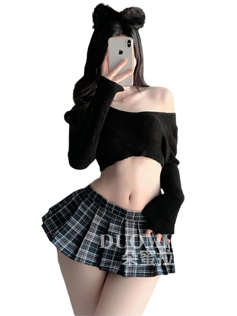 Summer Clothing Juniors - Süßes Uniform-Set, sexy und niedlich, Campus-Pullover,