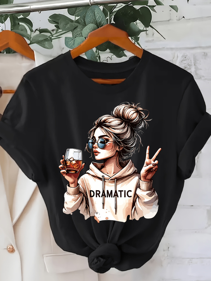 Summer Clothing Italy - DRAMATIC 1-teiliges Damen-T-Shirt mit modischem Aufdruck,
