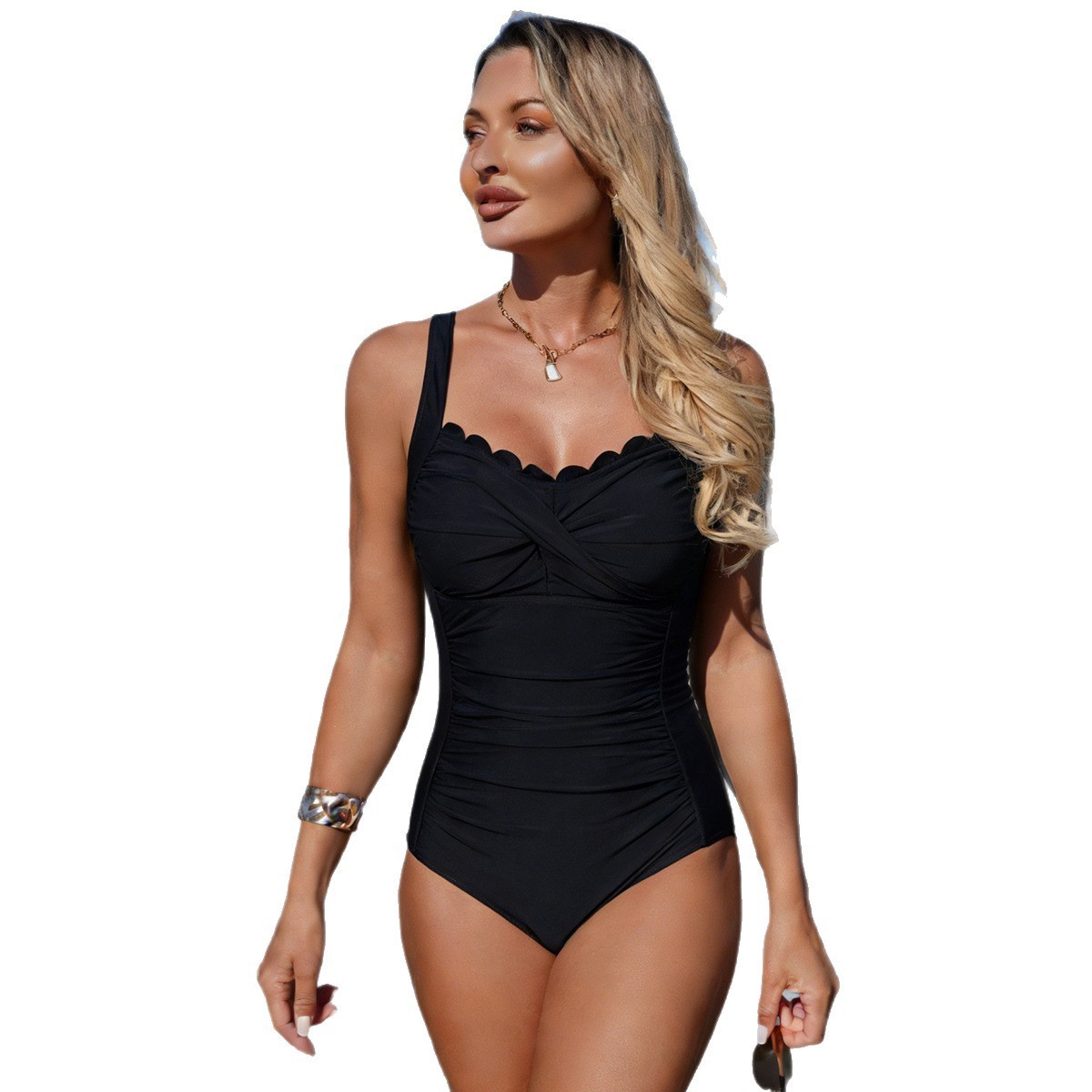Schwarzer Badeanzug mit Musche – Swimsuit One Piece Bewertung und Preis