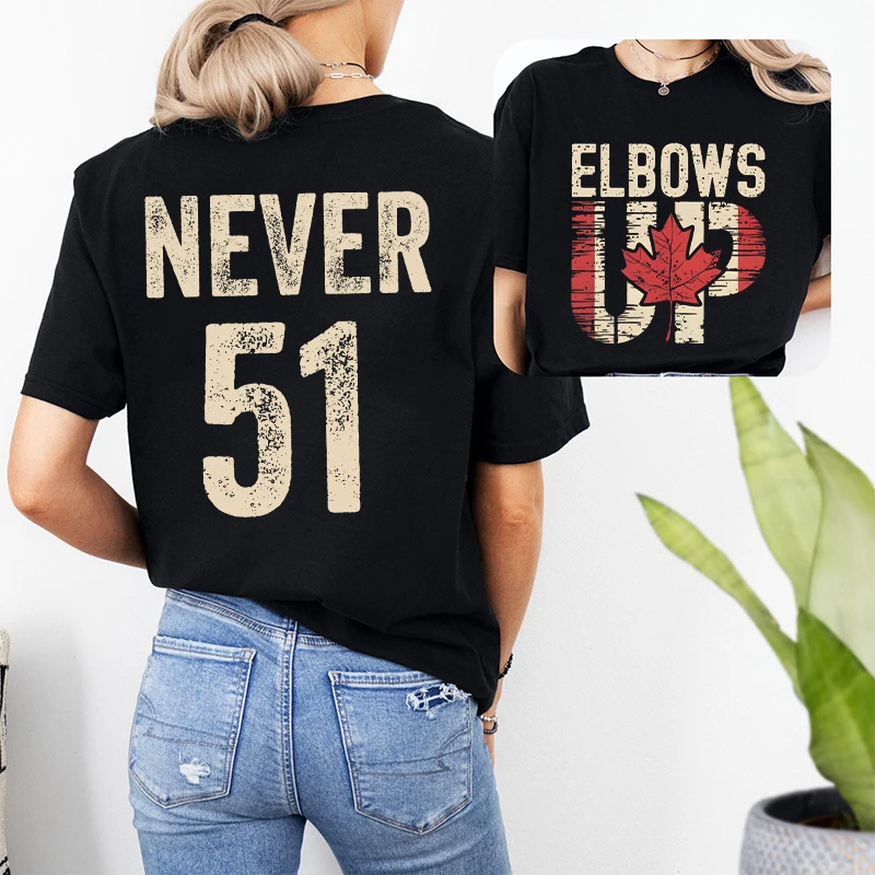 Retro Elbows Up Never 51 Kanad – Summer Clothing Women Canada Bewertung und Preis