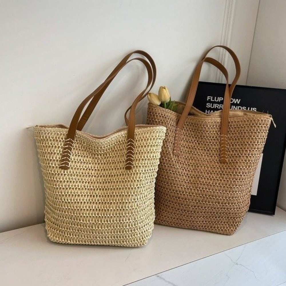 Niedliche Einfarbige Gewebte S – Beach Bag Straw Bewertung und Preis