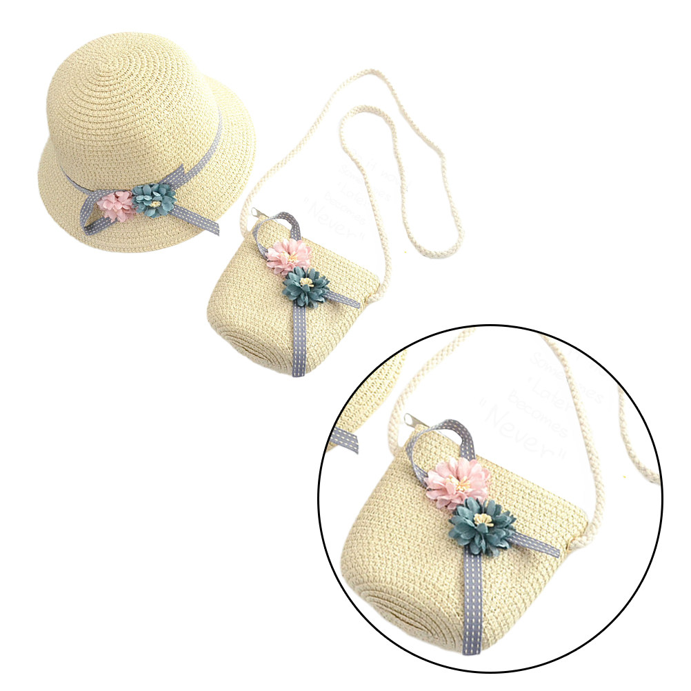 1 Set Mädchen Strohhut und Tas – Beach Bag Straw Bewertung und Preis